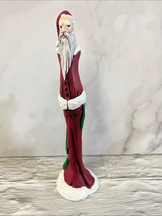 Other - Vintage Handcrafted Ceramic Tall Skinny Santa Father Christmas Figure Signed '93